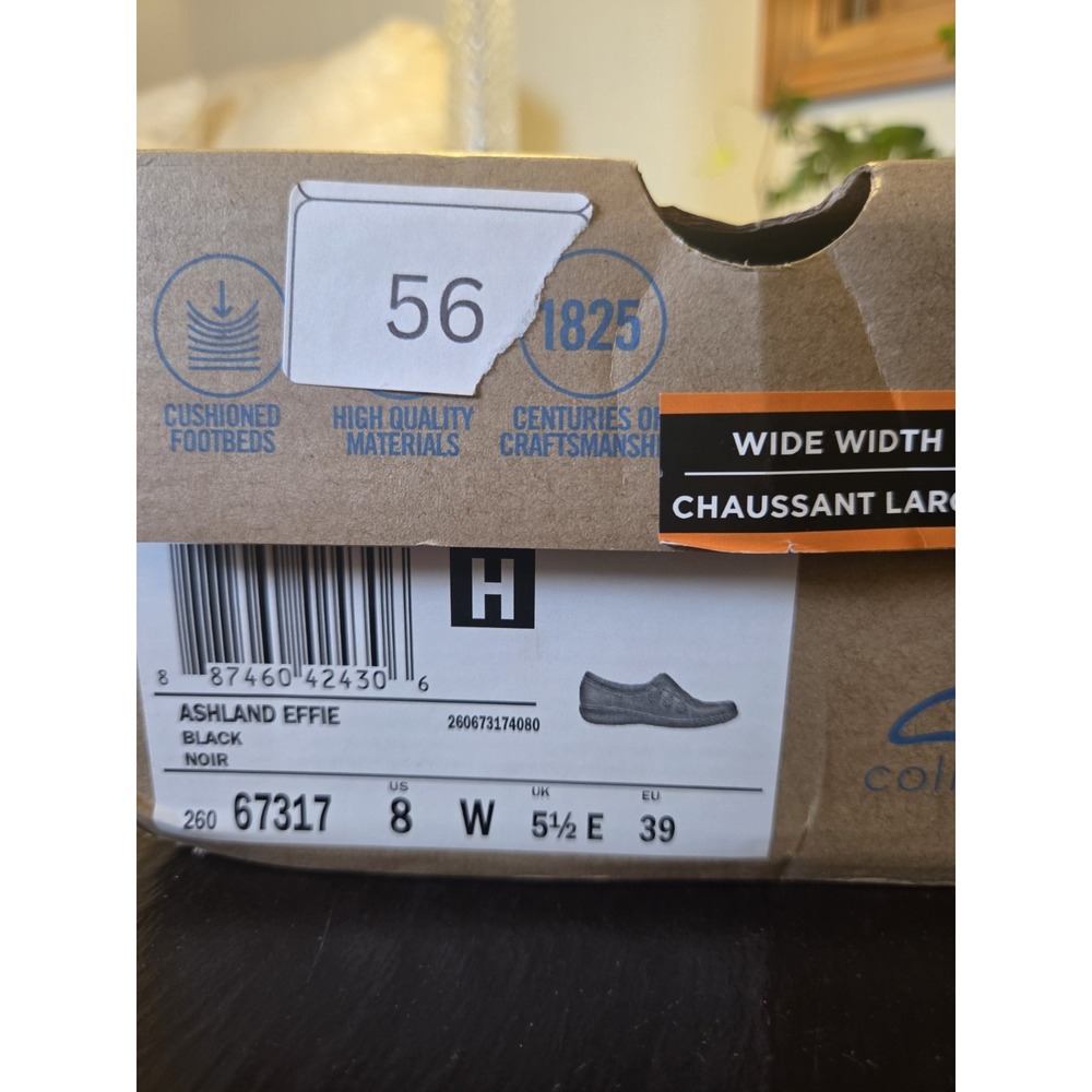 Clarks Collection Women's Ashland Effie Black Leather Loafers Size 8W NEW! $100 - Picture 8 of 15